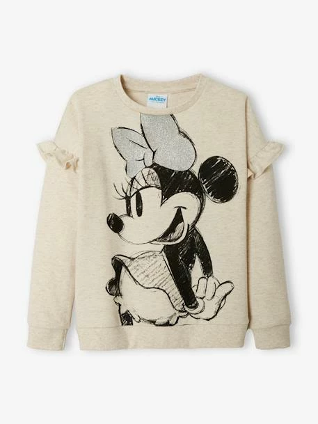 Sweat Fille Disney® à Volants Beige Chiné - Minnie 2 Sweat Fille Disney® à Volants Beige Chiné - Minnie – Image 2