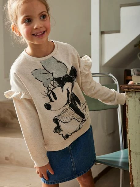 Sweat Fille Disney® à Volants Beige Chiné - Minnie 5 Sweat Fille Disney® à Volants Beige Chiné - Minnie – Image 5