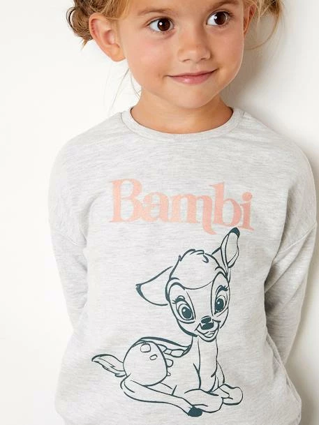 Sweat Fille Disney® Bambi Gris Chiné Animé - Disney 1 Sweat Fille Disney® Bambi Gris Chiné Animé - Disney