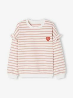 Sweat Marinière Fille Manches à Vollants Rayé Vert - Vertbaudet 7 Sweat Marinière Fille Manches à Vollants Rayé Vert - Vertbaudet -cyrillus boutique sweat mariniere fille manches a vollants 1