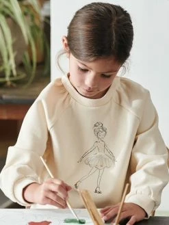 Alternative view of Sweat Motif égérie Détails Fantaisie Fille Beige - Vertbaudet