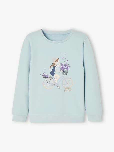 Sweat Motif égérie Fille Bleu Ciel - Vertbaudet 1 Sweat Motif égérie Fille Bleu Ciel - Vertbaudet