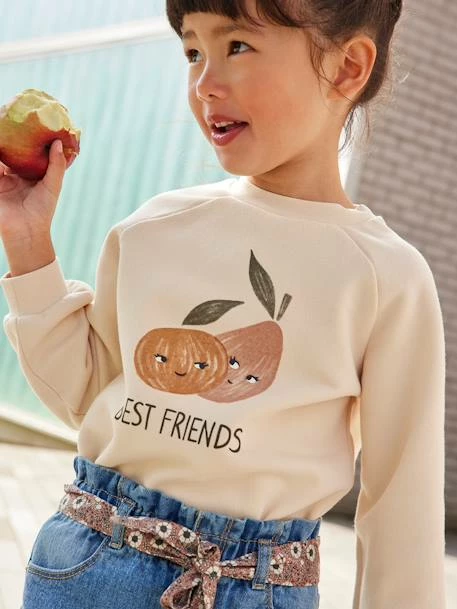 Sweat Motif Fantaisie Fille Beige - Vertbaudet 2 Sweat Motif Fantaisie Fille Beige - Vertbaudet – Image 2