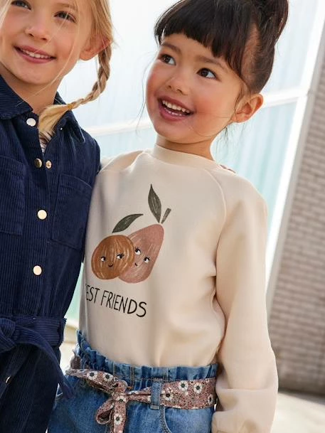Sweat Motif Fantaisie Fille Beige - Vertbaudet 1 Sweat Motif Fantaisie Fille Beige - Vertbaudet