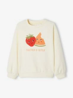Sweat Motifs Fruits Fille Rose Pâle - Vertbaudet -cyrillus boutique sweat motifs fruits fille 1