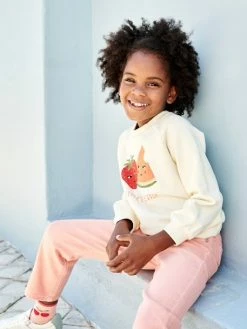 Sweat Motifs Fruits Fille Rose Pâle - Vertbaudet -cyrillus boutique sweat motifs fruits fille 5