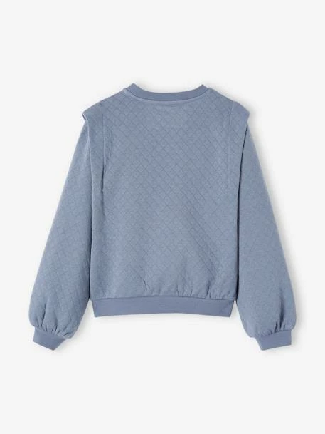 Sweat Quilté Avec Broderie Irisée Fille Bleu - Vertbaudet 2 Sweat Quilté Avec Broderie Irisée Fille Bleu - Vertbaudet – Image 2
