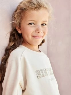 Sweat Romantique Lettres Fantaisie Fille Corail - Vertbaudet -cyrillus boutique sweat romantique lettres fantaisie fille 3