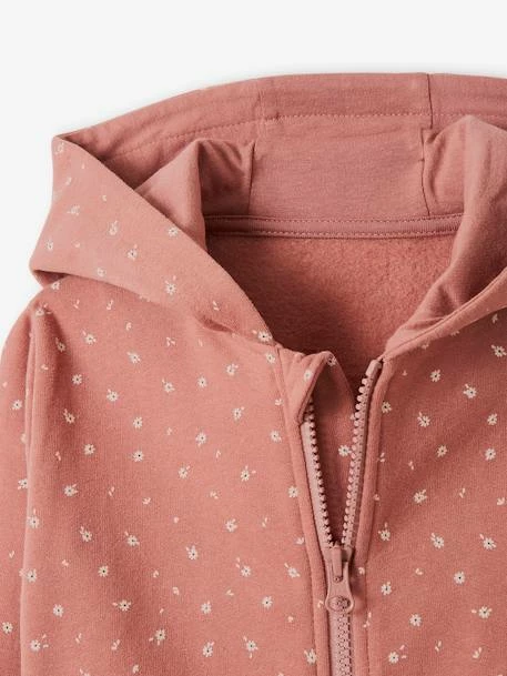 Sweat Zippé à Capuche Motifs Fleurs Fille Rose Imprimé - Vertbaudet 3 Sweat Zippé à Capuche Motifs Fleurs Fille Rose Imprimé - Vertbaudet – Image 3