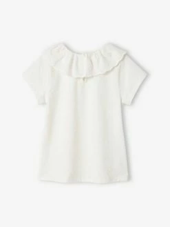 Alternative view of T-shirt à Collerette En Broderie Anglaise Fille écru - Vertbaudet