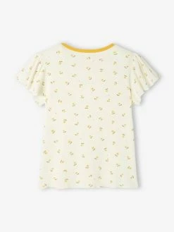 Alternative view of T-shirt à Côtes Imprimé Fille Jaune Imprimé - Vertbaudet