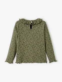 T-shirt à Fleurs En Maille Côtelée Fille Curry - Vertbaudet 11 T-shirt à Fleurs En Maille Côtelée Fille Curry - Vertbaudet -cyrillus boutique t shirt a fleurs en maille cotelee fille 5