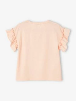 T-shirt à Message En Encre Gonflante Fille Manches Courtes Volantées Rose Pâle - Vertbaudet -cyrillus boutique t shirt a message en encre gonflante fille manches courtes volantees 4