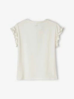 Alternative view of T-shirt à Motif Irisé Fille Manches Courtes Volantées Jaune Pâle - Vertbaudet