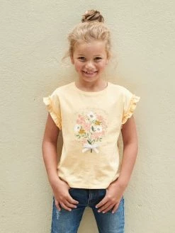 T-shirt à Motif Irisé Fille Manches Courtes Volantées Jaune Pâle - Vertbaudet 9 T-shirt à Motif Irisé Fille Manches Courtes Volantées Jaune Pâle - Vertbaudet -cyrillus boutique t shirt a motif irise fille manches courtes volantees 3