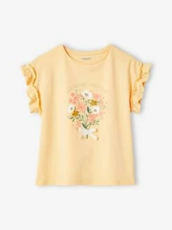T-shirt à Motif Irisé Fille Manches Courtes Volantées Jaune Pâle - Vertbaudet 10 T-shirt à Motif Irisé Fille Manches Courtes Volantées Jaune Pâle - Vertbaudet -cyrillus boutique t shirt a motif irise fille manches courtes volantees 4