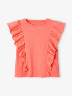 T-shirt à Volants Fille Vert Sauge - Vertbaudet