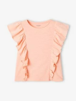 T-shirt à Volants Fille Vert Sauge - Vertbaudet -cyrillus boutique t shirt a volants fille 3
