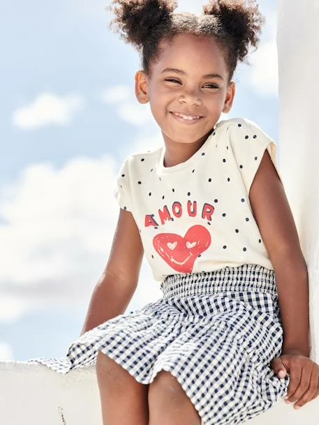 T-shirt "amour" à Pois Fille écru - Vertbaudet 1 T-shirt "amour" à Pois Fille écru - Vertbaudet