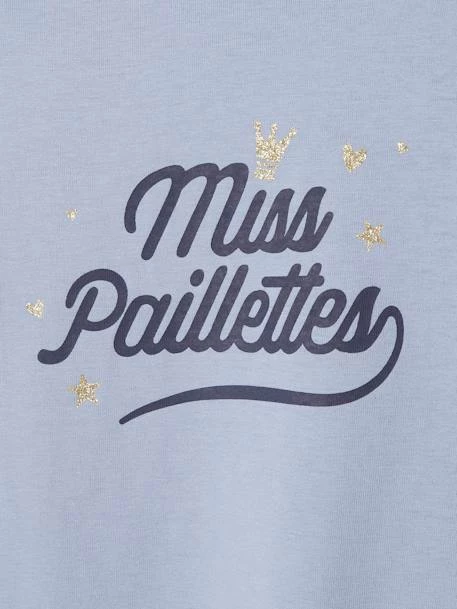 T-shirt Basics Message Irisé Fille Manches Longues Rose Poudré - Vertbaudet 3 T-shirt Basics Message Irisé Fille Manches Longues Rose Poudré - Vertbaudet – Image 3