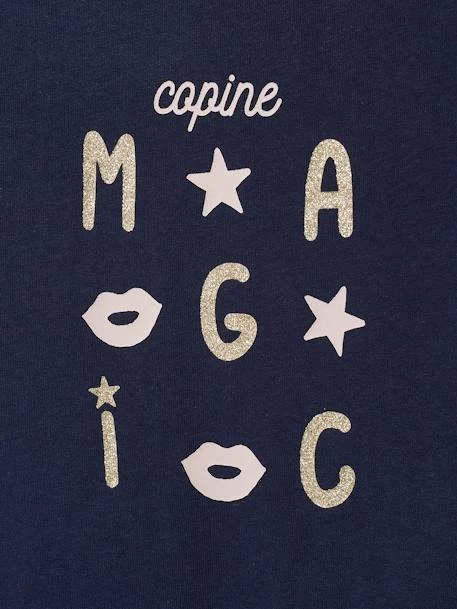 T-shirt Basics Message Irisé Fille Manches Longues Rose Poudré - Vertbaudet 6 T-shirt Basics Message Irisé Fille Manches Longues Rose Poudré - Vertbaudet – Image 6
