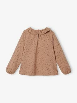 T-shirt Blouse à Collerette Fille Imprimé Fleurs Rose Imprimé - Vertbaudet -cyrillus boutique t shirt blouse a collerette fille imprime fleurs 4