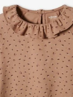 T-shirt Blouse à Collerette Fille Imprimé Fleurs Rose Imprimé - Vertbaudet -cyrillus boutique t shirt blouse a collerette fille imprime fleurs 5