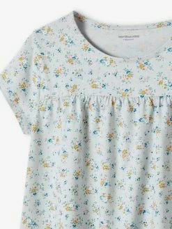 T-shirt Blouse à Fleurs Fille écru - Vertbaudet -cyrillus boutique t shirt blouse a fleurs fille 3
