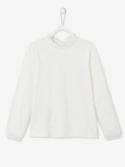 Alternative view of T-shirt Blouse Basics Fille Détails En Macramé Vert Clair Uni - Vertbaudet