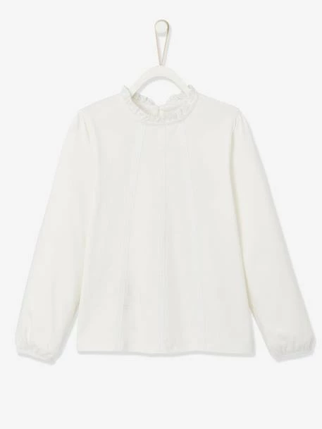 T-shirt Blouse Basics Fille Détails En Macramé Vert Clair Uni - Vertbaudet 2 T-shirt Blouse Basics Fille Détails En Macramé Vert Clair Uni - Vertbaudet – Image 2
