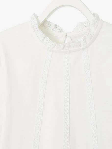 T-shirt Blouse Basics Fille Détails En Macramé Vert Clair Uni - Vertbaudet 4 T-shirt Blouse Basics Fille Détails En Macramé Vert Clair Uni - Vertbaudet – Image 4