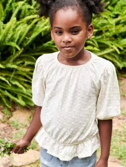T-shirt Blouse Brodé Fleurs Fille écru - Vertbaudet 8 T-shirt Blouse Brodé Fleurs Fille écru - Vertbaudet -cyrillus boutique t shirt blouse brode fleurs fille 2