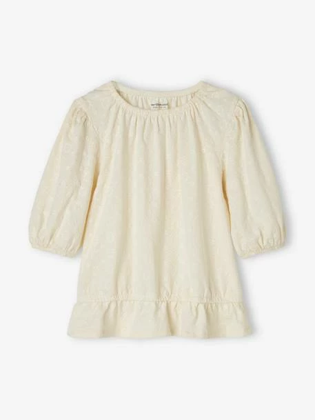 T-shirt Blouse Brodé Fleurs Fille écru - Vertbaudet 4 T-shirt Blouse Brodé Fleurs Fille écru - Vertbaudet – Image 4