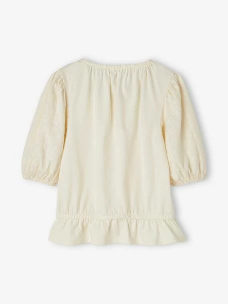 T-shirt Blouse Brodé Fleurs Fille écru - Vertbaudet 5 T-shirt Blouse Brodé Fleurs Fille écru - Vertbaudet – Image 5