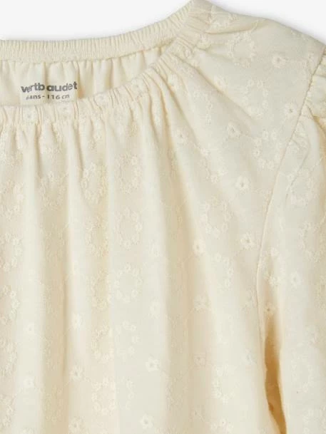 T-shirt Blouse Brodé Fleurs Fille écru - Vertbaudet 6 T-shirt Blouse Brodé Fleurs Fille écru - Vertbaudet – Image 6