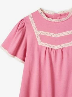 T-shirt Blouse Fille Détails Jour échelle Rose Bonbon - Vertbaudet -cyrillus boutique t shirt blouse fille details jour echelle 2
