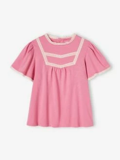 T-shirt Blouse Fille Détails Jour échelle Rose Bonbon - Vertbaudet