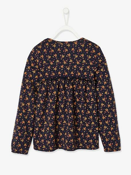 T-shirt Blouse Fille Imprimé Fleurs Encre Imprimé - Vertbaudet 2 T-shirt Blouse Fille Imprimé Fleurs Encre Imprimé - Vertbaudet – Image 2