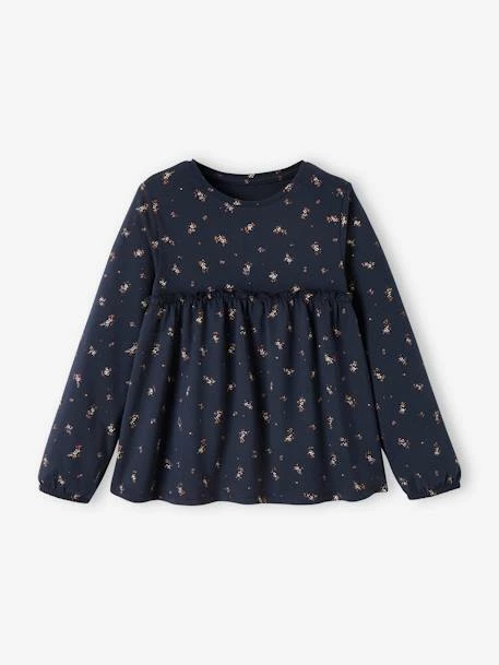 T-shirt Blouse Imprimé Fille Marron Foncé - Vertbaudet 1 T-shirt Blouse Imprimé Fille Marron Foncé - Vertbaudet
