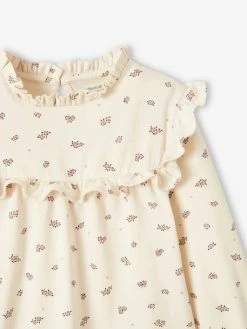 T-shirt Blouse Volanté Imprimé Fleurs Fille Rose Aop - 11-0603 Tcx - Vertbaudet -cyrillus boutique t shirt blouse volante imprime fleurs fille 4