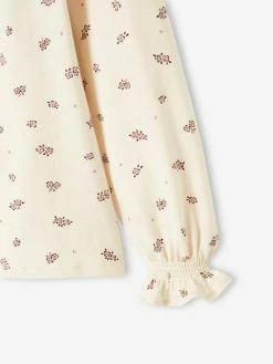 T-shirt Blouse Volanté Imprimé Fleurs Fille Rose Aop - 11-0603 Tcx - Vertbaudet -cyrillus boutique t shirt blouse volante imprime fleurs fille 5