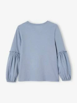 Alternative view of T-shirt Brodé Fleurs Fille Bleu Moyen - 18-3916 Tcx - Vertbaudet