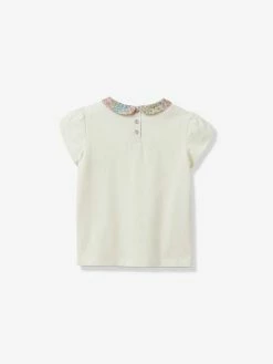 Alternative view of T-shirt Col Claudine Fille CYRILLUS Ecru/col Tissu Liberty Joanna - Cyrillus
