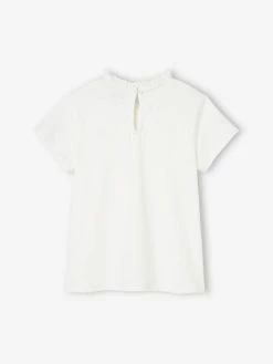 T-shirt Col En Broderie Anglaise Personnalisable Fille Manches Courtes Marine - Vertbaudet -cyrillus boutique t shirt col en broderie anglaise personnalisable fille manches courtes 2