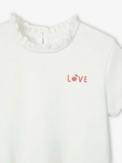 T-shirt Col En Broderie Anglaise Personnalisable Fille Manches Courtes Marine - Vertbaudet -cyrillus boutique t shirt col en broderie anglaise personnalisable fille manches courtes 3