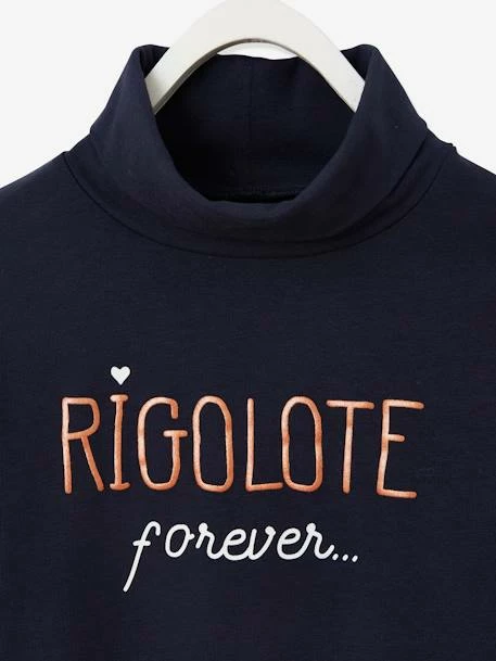 T-shirt Col Roulé Fille Motif Irisé Bleu - Vertbaudet 3 T-shirt Col Roulé Fille Motif Irisé Bleu - Vertbaudet – Image 3