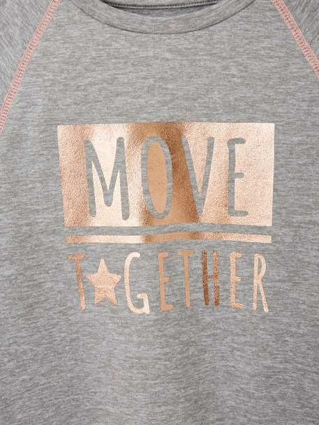 T-shirt De Sport "Move Together" Fille Inscription Irisée Gris Chiné - Vertbaudet 3 T-shirt De Sport "Move Together" Fille Inscription Irisée Gris Chiné - Vertbaudet – Image 3