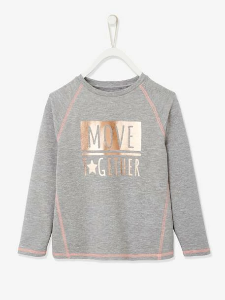T-shirt De Sport "Move Together" Fille Inscription Irisée Gris Chiné - Vertbaudet 1 T-shirt De Sport "Move Together" Fille Inscription Irisée Gris Chiné - Vertbaudet