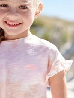 Alternative view of T-shirt Effet "dip Dye" Manches Courtes Volantées Fille Rose - Vertbaudet
