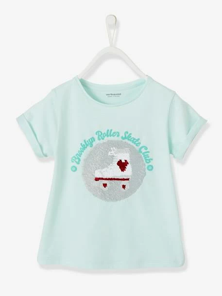 T-shirt Fille à Sequins Réversibles Bleu Ciel - Vertbaudet 2 T-shirt Fille à Sequins Réversibles Bleu Ciel - Vertbaudet – Image 2